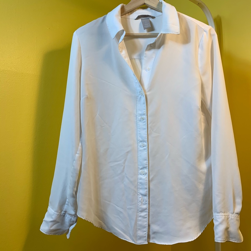 White Long Sleeve Blouse Shirt